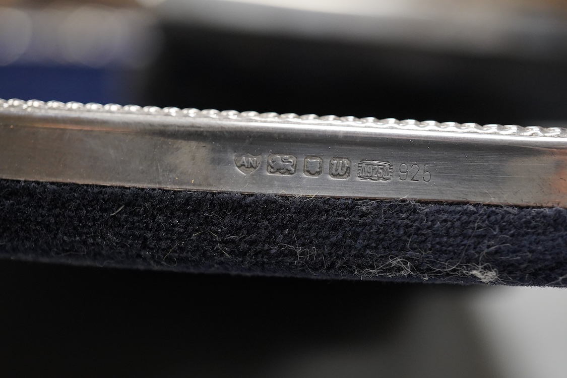 A collection of eight modern silver mounted photograph frames, including double, maker AN, width 11.2cm.